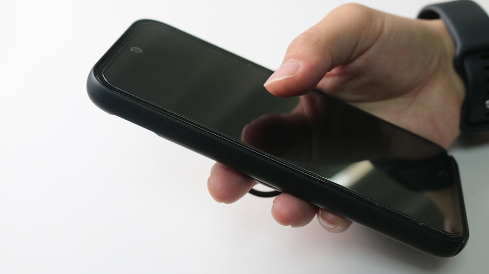 スマホリングで持った状態