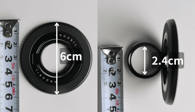 Andobilスマホリングの大きさ