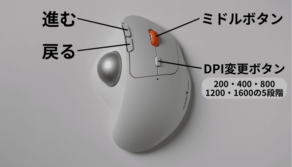 ProtoArc EM04の初期ボタン