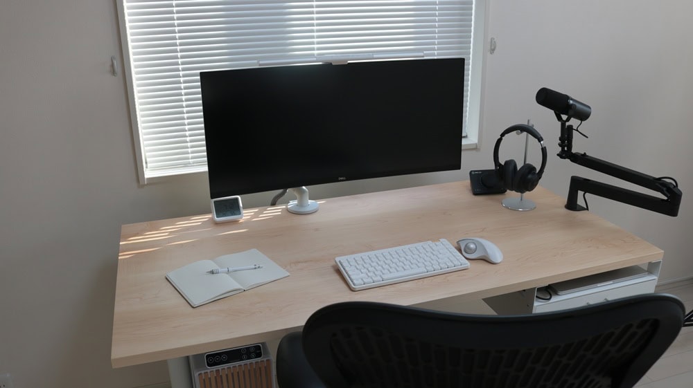 マイクアームを折りたたんだ時